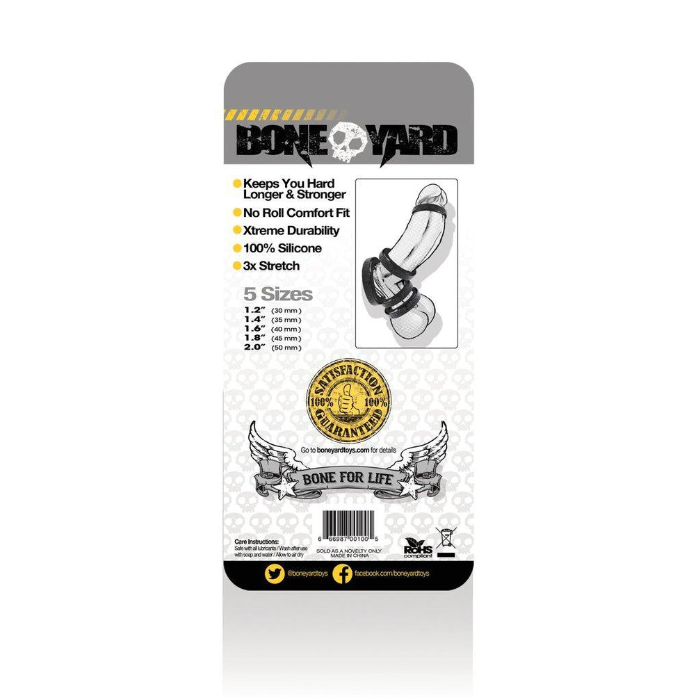 Boneyard Silicone Ring 5 Pcs Kit Black - C1RB2B