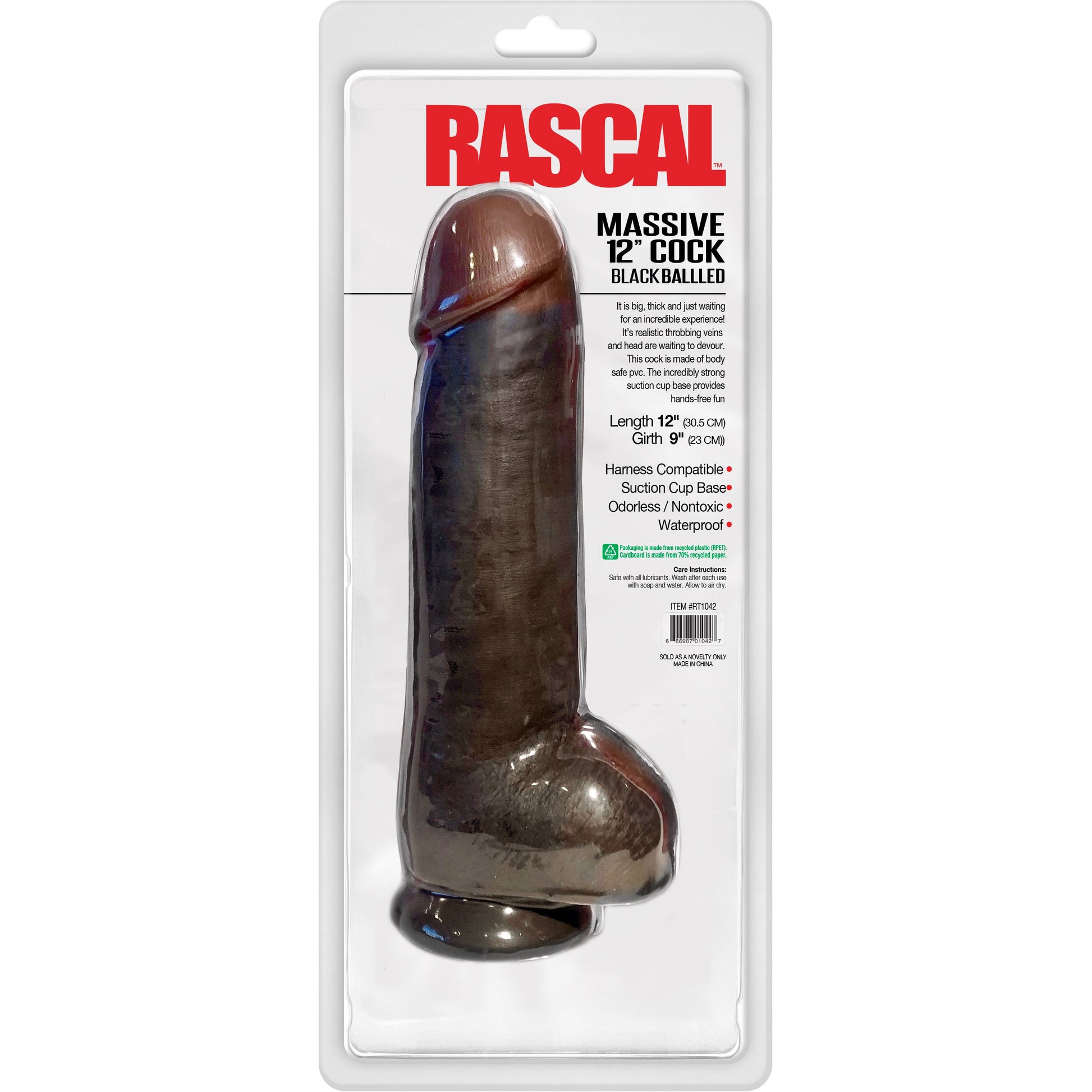 Black Balled Dildo - C1RB2B