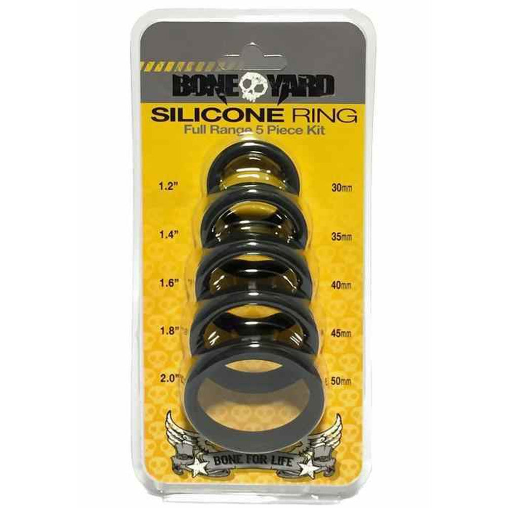 Boneyard Silicone Ring 5 Pcs Kit Black - C1RB2B